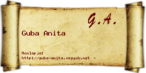 Guba Anita névjegykártya